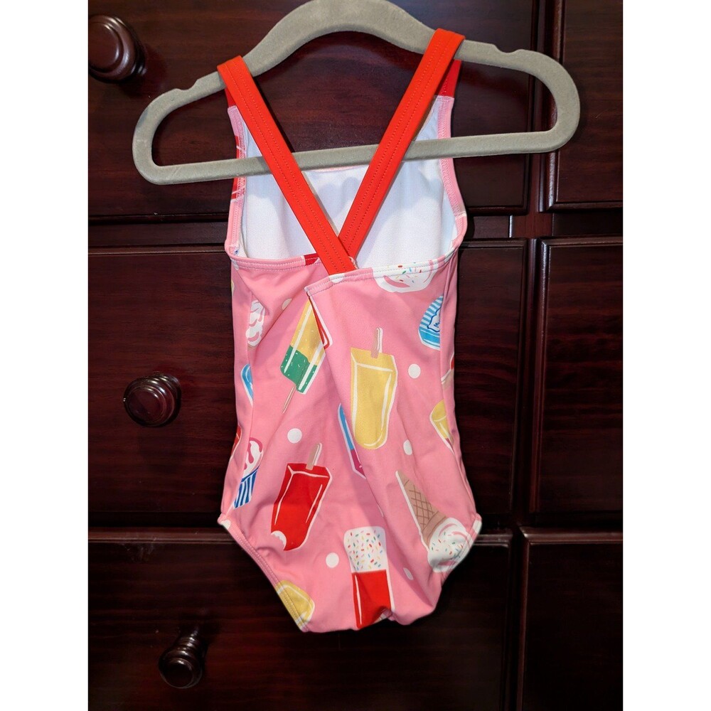 Baby Boden Pink Ice Cream Swimsuit with Criss Cross Straps 18-24 months - Picture 3 of 4